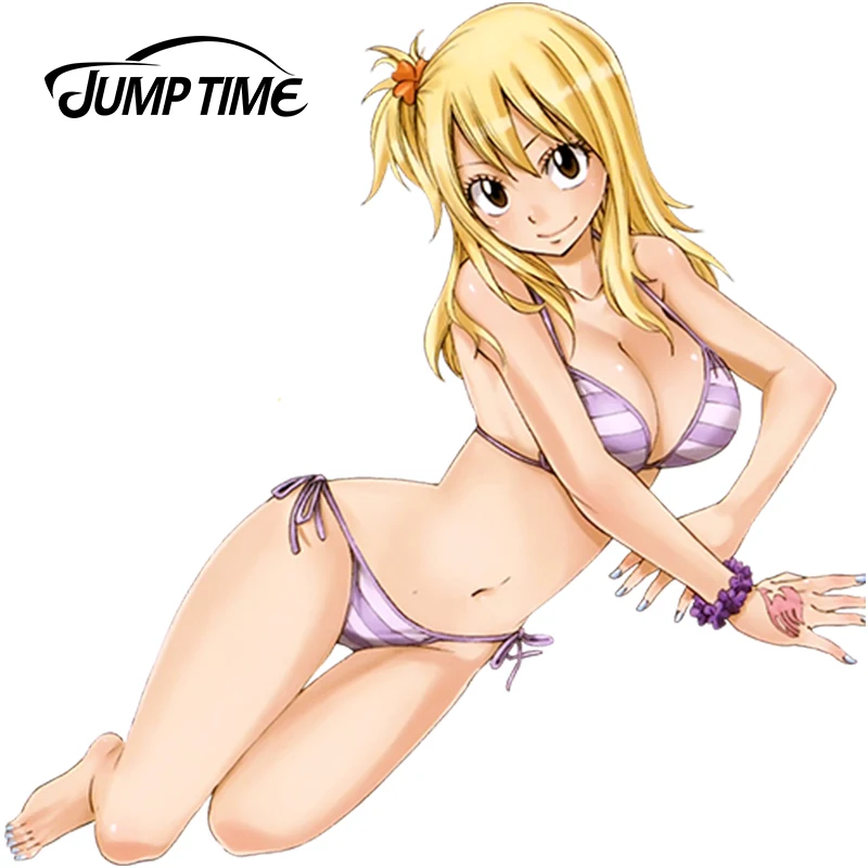 

JumpTime 13cm x 12.9cm Pretty Sexy Lady Lucy Heartfilia Character Car Stickers Anime Rear Windshield Decal Reflective Decor