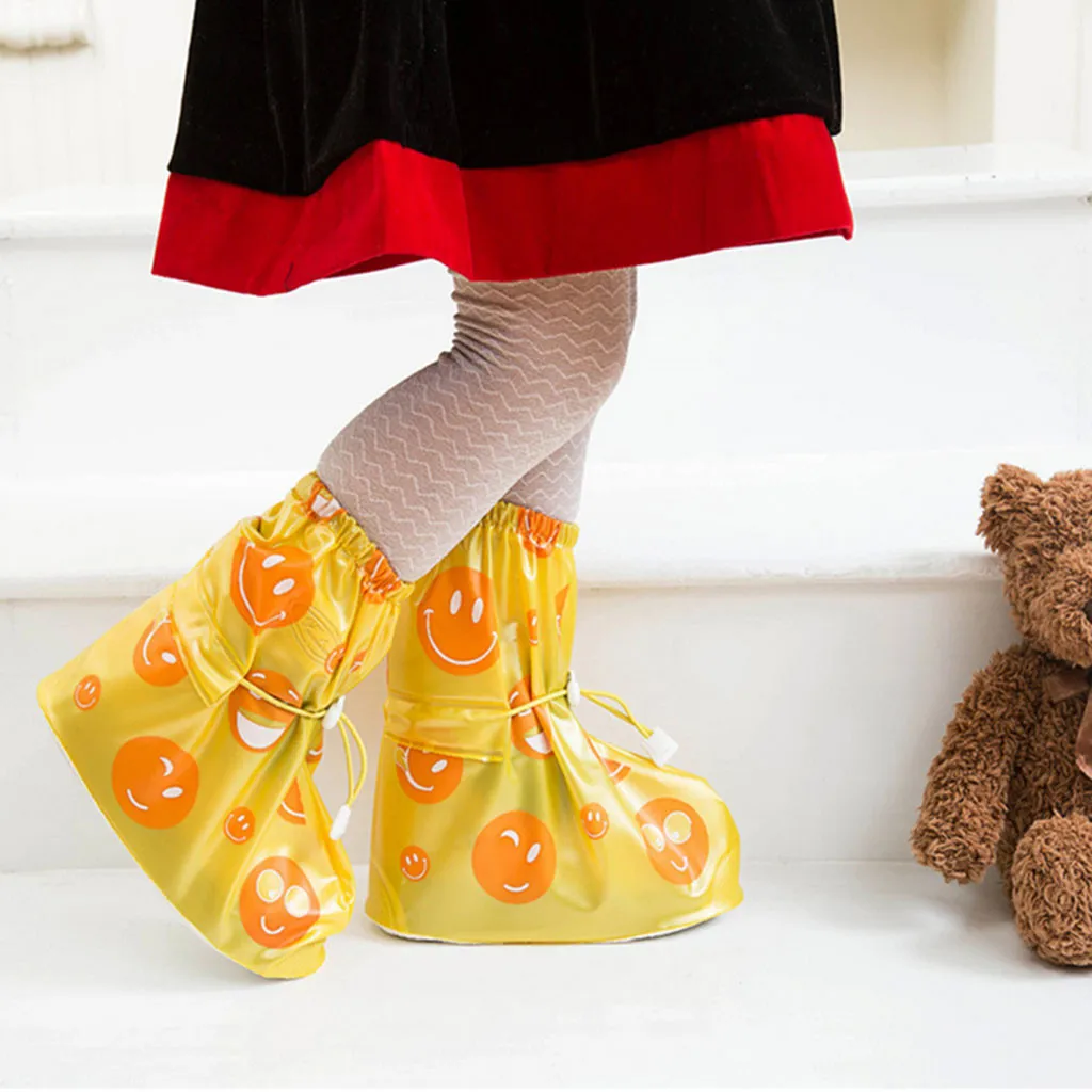 Детская обувь; непромокаемые сапоги; Водонепроницаемая Обувь для маленьких девочек с милым рисунком; дождевая обувь; Многоразовые Нескользящие галоши; CD - Цвет: XL