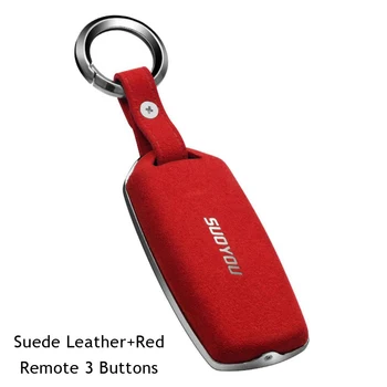 

New Soft TPU Car Key Case Fob Cover Shell Frame For Volkswagen Touareg 2018 2019 key Wallet Set 3 Buttons keychain key Ring