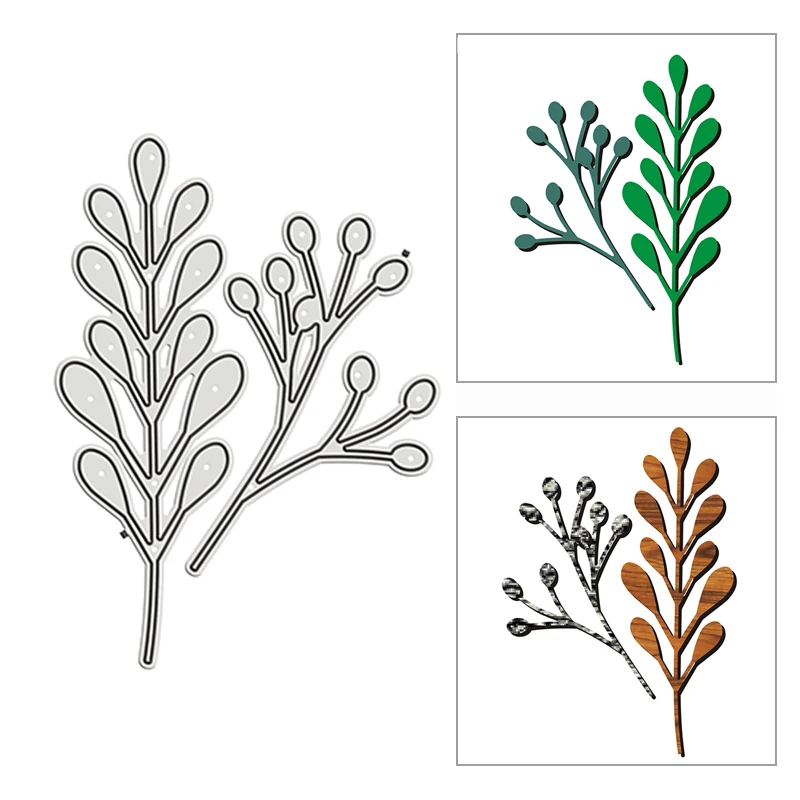 New Fine Leaves Berry DIY Craft Mold 2021 Metal Cutting Dies for Scrapbooking and Card Making Decorative Embossing No Stamps | Дом и сад