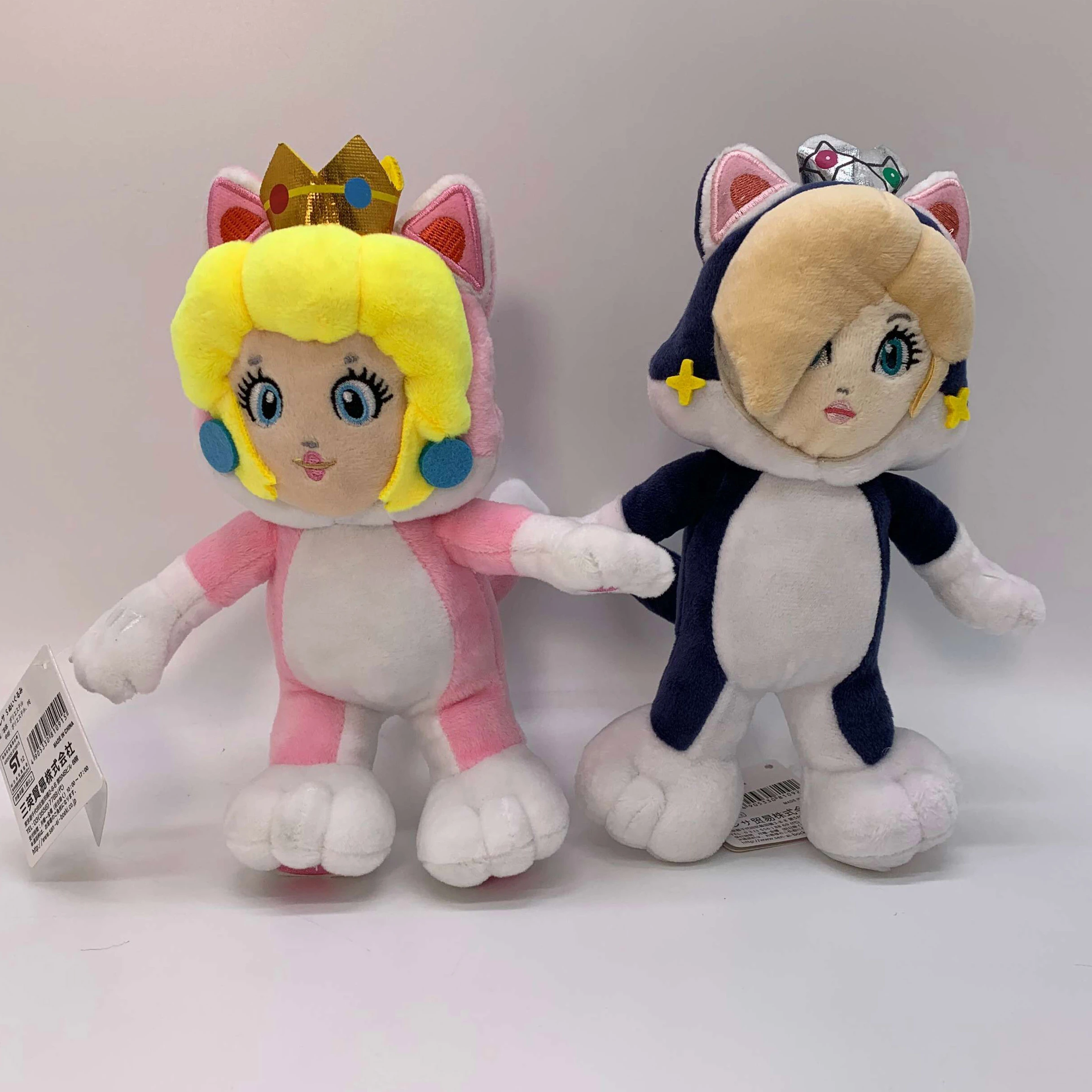 2X Super Mario Bros Cat Princess Peach Rosalina Plush Toy Stuffed Animal Doll 8" 