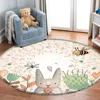 Baby play mat round children carpet simple animal rabbit bee pattern children flannel carpet baby hand print carpet 4