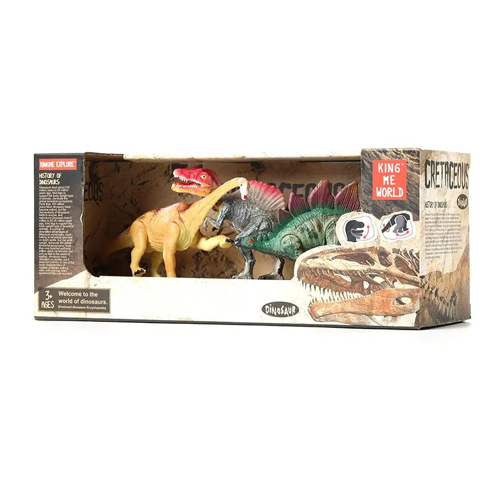 3PCS Jurassic Park Soft Dinosaur Model Wrist Dragon Tyrannosaurus Realistic Dinosaur Simulation Doll Toy Set For Kids Home Deco - Цвет: SP062