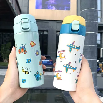 

350ml Baby Animal Feeding Cup Stainless Steel Milk Thermos for Children Insulated hot water Bottle leak-poof thermal Cup