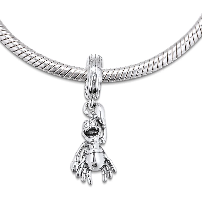 CKK Silver 925 Sterling Fits Pandora Bracelets The Little Mermaid Sebastian Dangle Charm Original Sterling Silver Beads