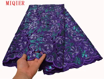 

MIQIER High Quality African nigerian tulle Lace Fabric Embroidery Organza Damask Lace Fabric guipure lace fabric sewing Sequins