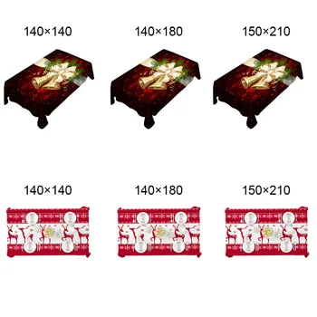 

Christmas Bell 3D Printed Pattern Rectangular Tablecloths Picnic Dustproof Table Cover Tea Cloth Bedside Cabinet Mat Home Decor