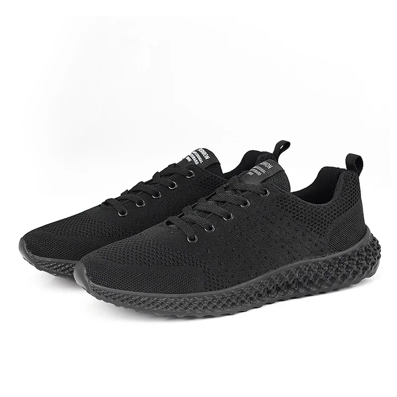 SUROM, весенние дышащие кроссовки для мужчин, новинка, модная обувь, бренд Flyknit, Мужская комфортная обувь для тренировок, для взрослых, большие размеры 38-47 - Цвет: 1HJ-G66-Black