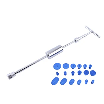

Paintless Dent Repair Hail Removal T Bar Slide Hammer for Car Motorcycle Body Hand Set With 18pcs Glue Puller Tabs Nin