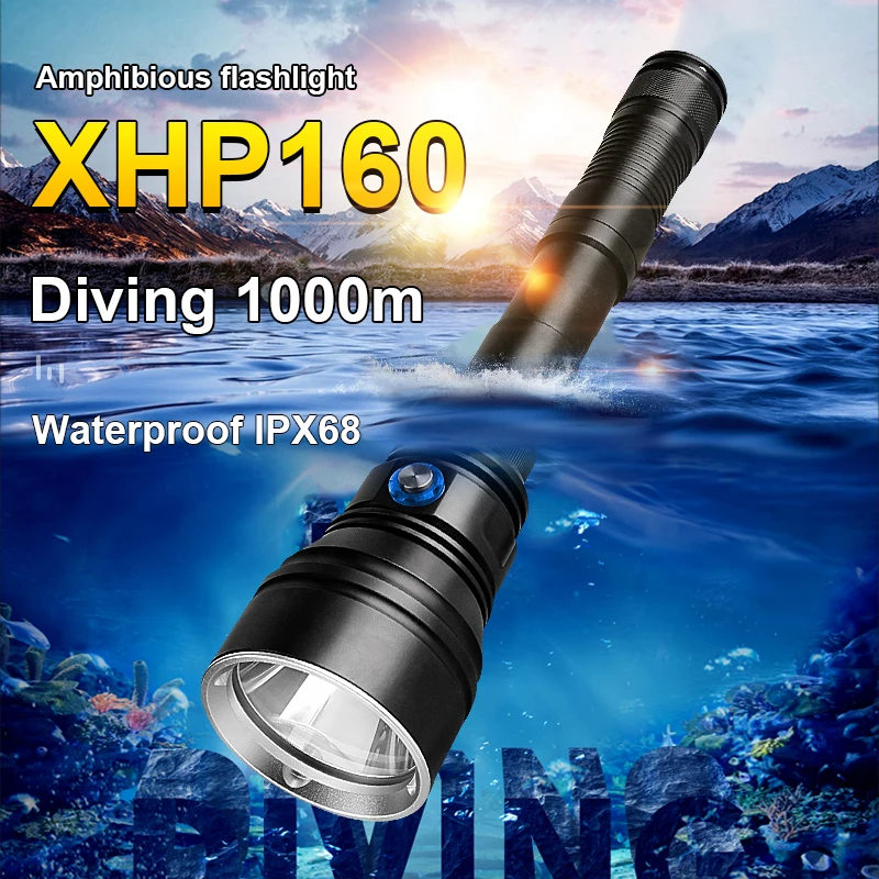 Super Bright Xhp160 Most Powerful Diving Flashlight 18650 Ipx68
