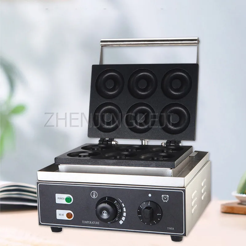 

220V/110V Commercial Donuts Snack Mould Bake Crispy Machine Donuts Machine 6 Cells Donuts Restaurant Scones Baking Equipment