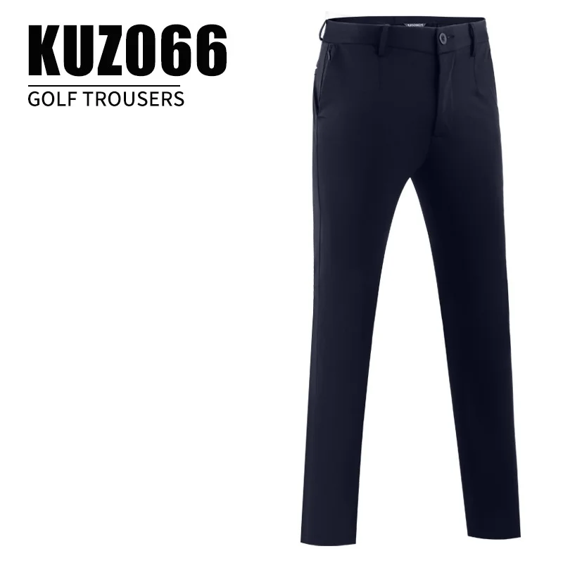 PGM Мужские осенне-зимние штаны для гольфа, эластичные спортивные повседневные штаны, плотные тонкие штаны для гольфа с карманами на молнии D0838 - Цвет: Navy Blue