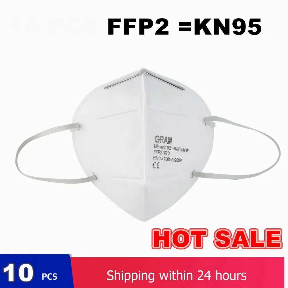 

10 pcs KN95 Dustproof Anti-fog And Breathable Face Masks 90% Filtration N95 Masks Features as KF94 FFP2