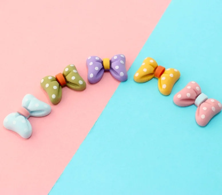 10PCS Matte Resin Charms Kawaii Bow Flat Back Charm DIY Children Hair Accessories Mobile Phone Shell Decoration Jewelry Making | Украшения