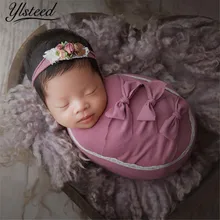 Ylsteed 7 шт. набор аксессуары для фотографирования новорожденных реквизит для фотосессии новорожденный стрейч обертывание Топ узел шляпа с позирующей подушкой Pic Idea