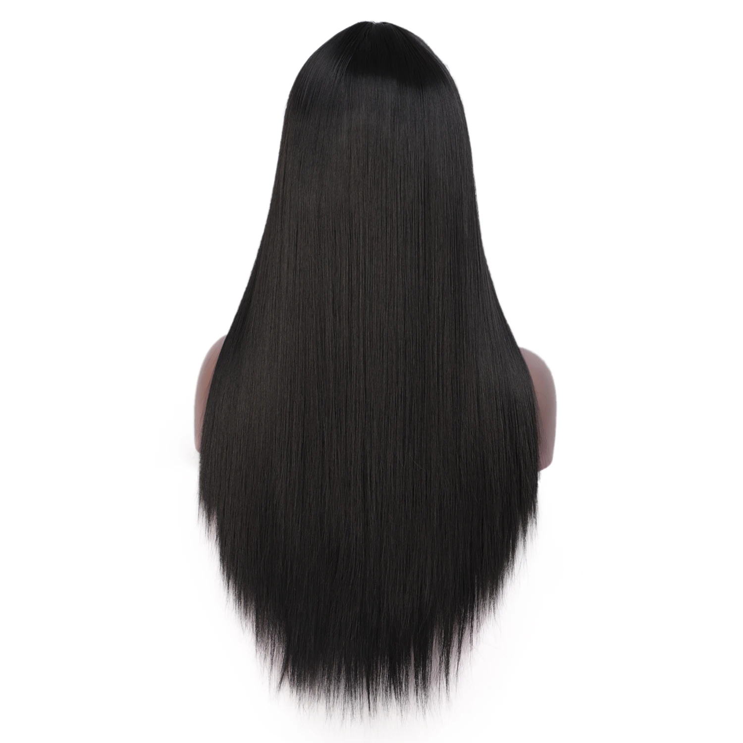 black AISI BEAUTY, 13*4 блонд, парики на кружеве, синтетические, длинные, прямые, парик для женщин, розовый, черный, белый, Омбре, серый, коричневый, парики для косплея - Цвет: black