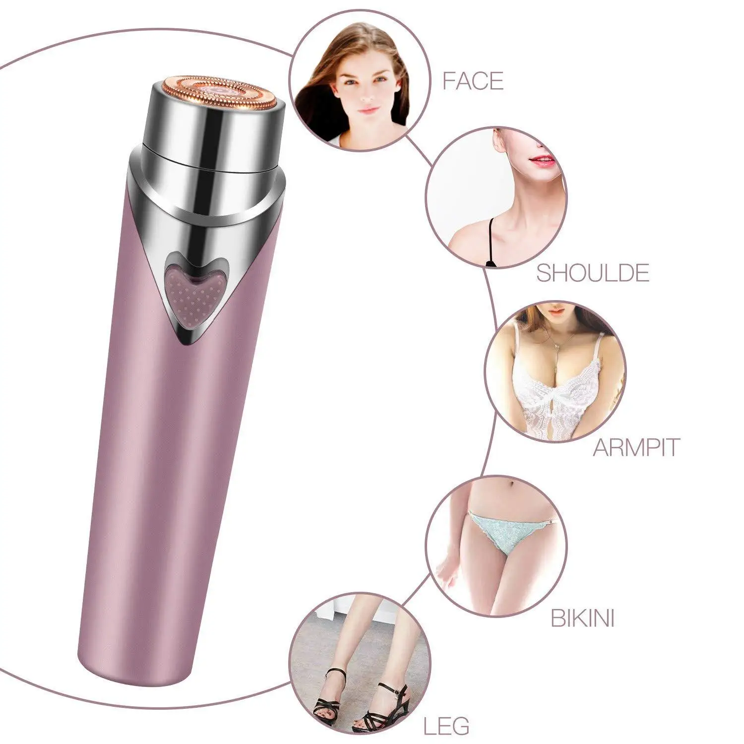 

100Pcs Lady Shaver Portable Pocket Painless Hair Trimmer Electric Shaver Razor for Face Hair Lip Cheek Body
