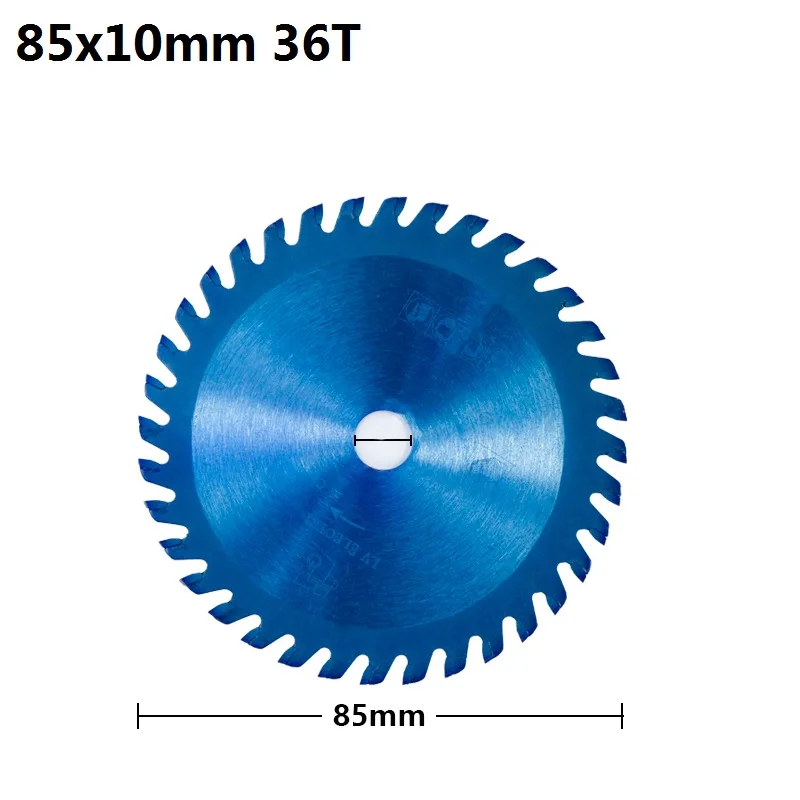 XCAN 1 шт. 85x10/15 мм 24/30/36 зубы TCT циркулярная пила по дереву лезвие нано-покрытие синего цвета отрезной диск с твердосплавными режущими пластинами: пильного диска - Цвет: 85x10x36T