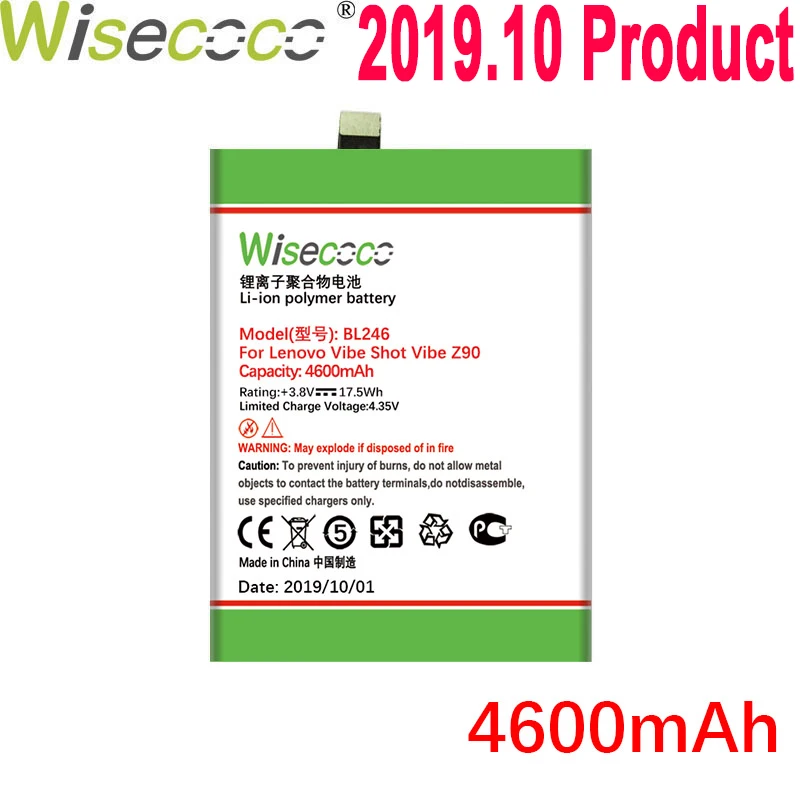 

WISECOCO 4600mAh BL246 Battery For Lenovo Vibe Shot Vibe Max Z90 Z90-3 Z90-7 z90a40 Mobile Phone Latest Production+Tracking Code