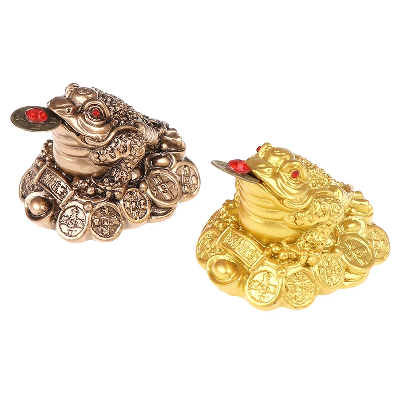 Chinese Fortune Frog Feng Shui Lucky Three Legged Money Toad Home Office Shop Business Decoration 1pcs