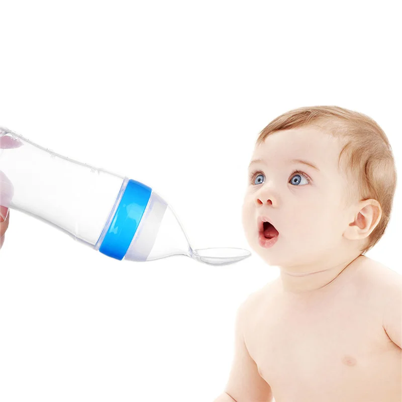 90ML Safe Newborn Baby Feeding Bottle Toddler Silicone Squeeze Spoon Milk Training Feeder Food Supplement | Мать и ребенок