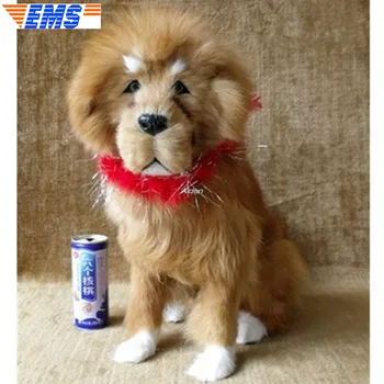 

16" Cute Puppy Statue Simulation Tibetan Mastiff Canis Lupus Familiaris Animal Props Creative Art Craft Decoration PE 40CM Z2449