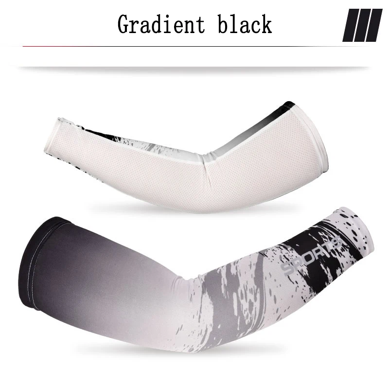gradient black Ледяной рукав ледяной шелк рукав мужчины и женщины открытый вождение для рук с защитой от ультрафиолета рукава Лето Солнцезащитный принт перчатки - Цвет: gradient black