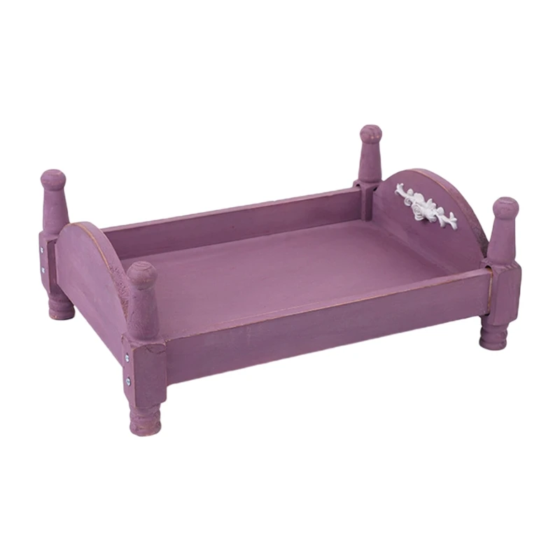 N80C Newborn Posing Detachable Mini Retro Bed Baby Photo Shooting Props Wooden Crib Infant Photograph Accessory | Мать и ребенок