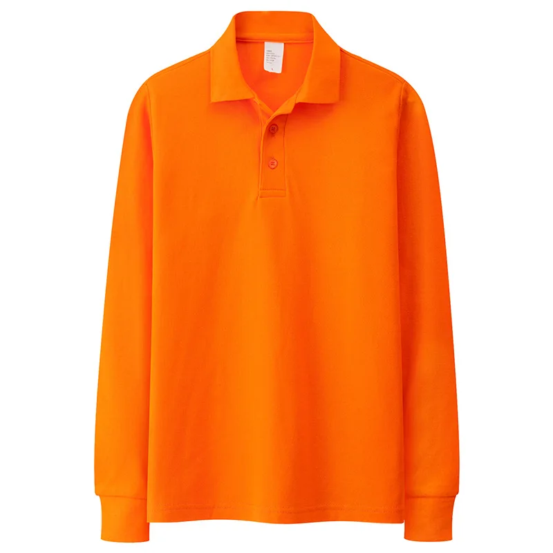Хлопок, высокое качество, мужские Поло, Брендовые повседневные рубашки с длинным рукавом, одноцветные поло, весна-осень, топы, размер S-3XL; YA286 - Цвет: Orange