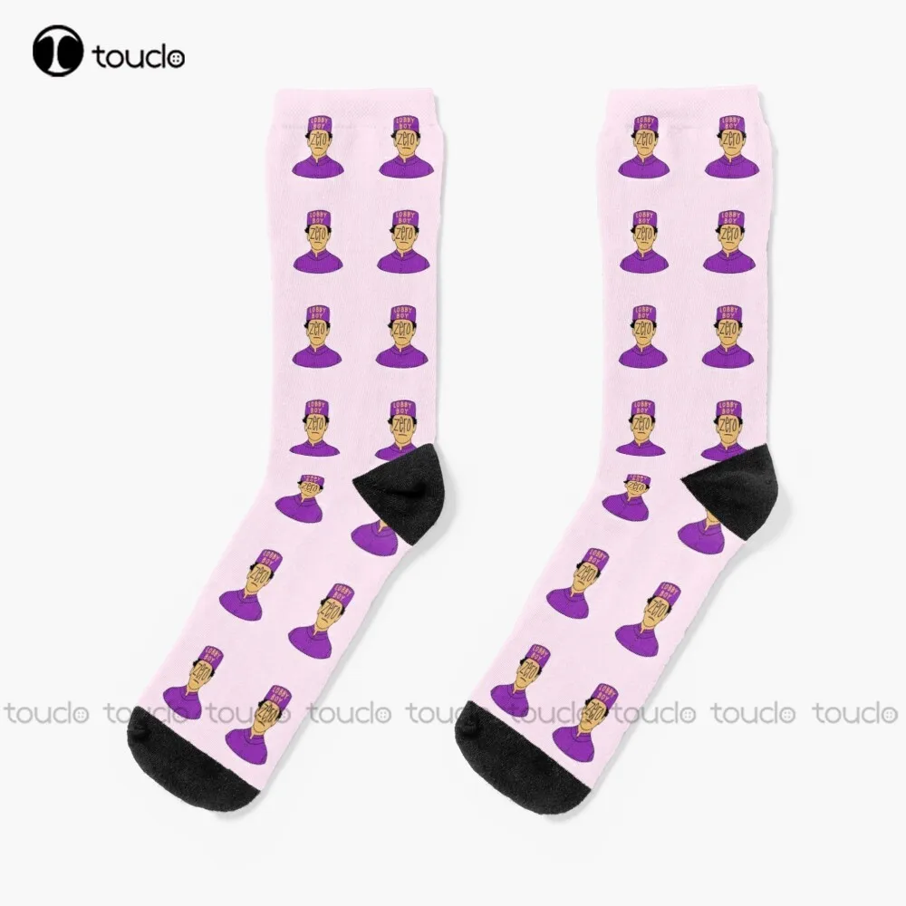 

Lobby Boy Wes Anderson Zero Zero Mustafa Socks Anime Socks Thanksgiving Christmas New Year Gift Unisex Adult Teen Youth Socks