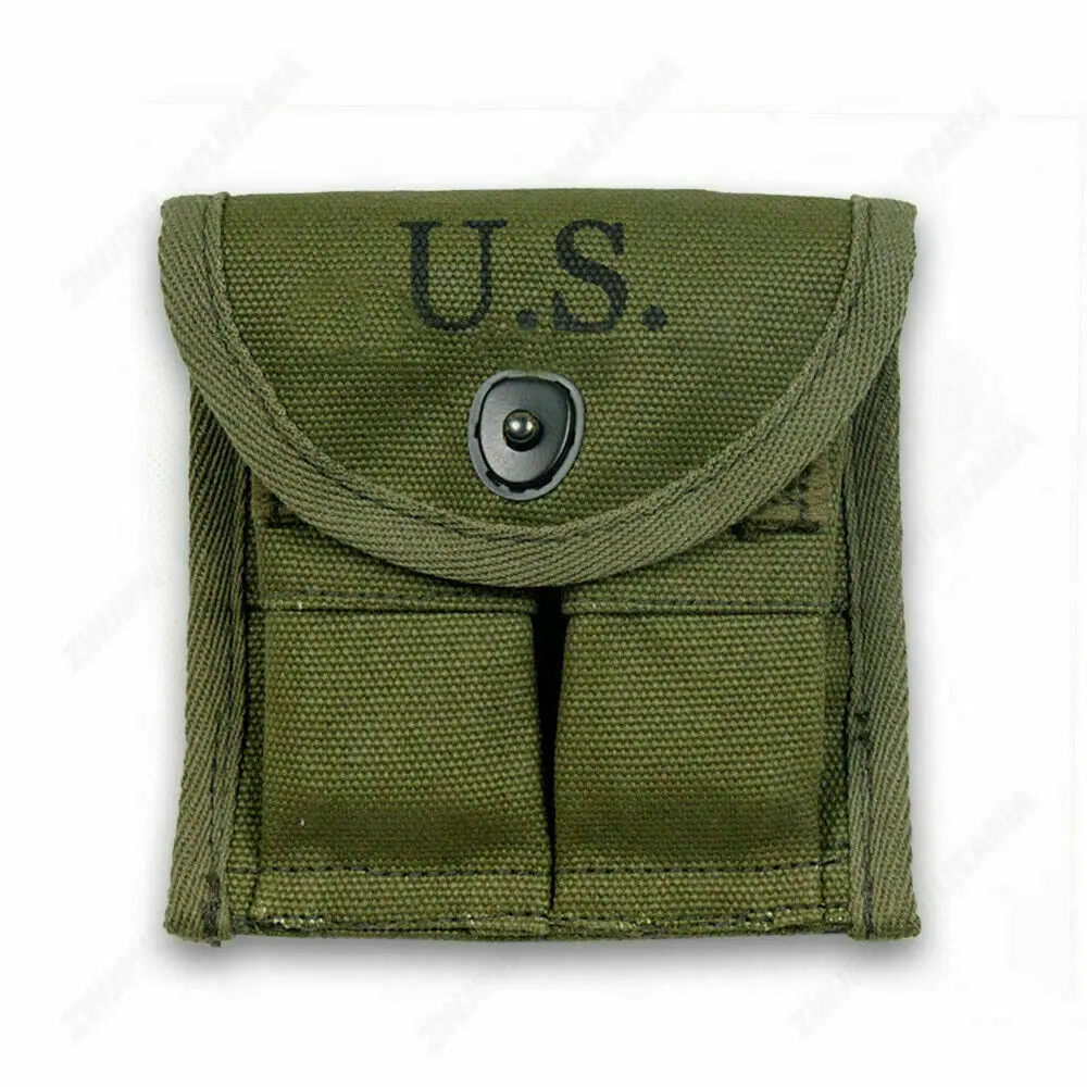 WW2 WWII Us M1 Carbine Type Canvas Ammunition Magazine Pouch OLIVE GREEN shop5605101 | Спорт и развлечения