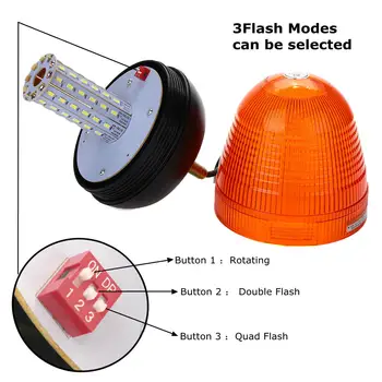 

Hot 1Pcs 12V/24V Universal Car LED Rotating Flashing Amber Beacon 1 Bolt for Truck Tractor Warning Strobe Light