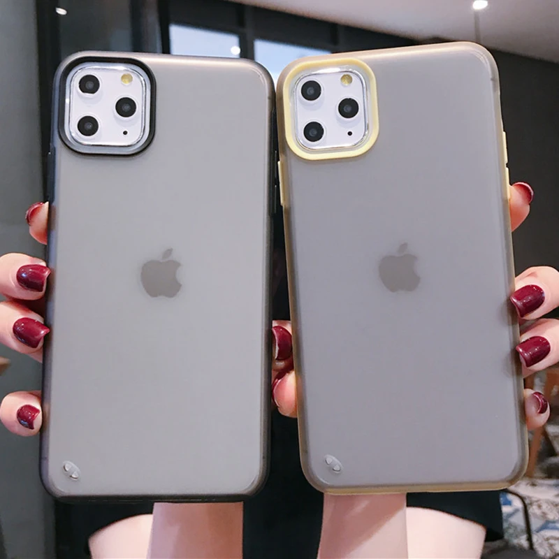 

Anti-knock Armor Case For iPhone 11 Pro Max X XS Max XR Matte Transparent Case Back Cover For iPhone 7 8 Plus Silicone Cases