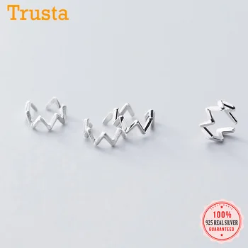 

Trustdavis Real 925 Sterling Silver Fashion Sweet Geometric Wave Clip Earrings for Women Without Piercing Earings Jewelry DA1881