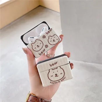 

Cartoon Happy Bear Suitcase Shape Bluetooth Wireless Earphone Cover for Apple Airpods 1 2 Pro Charging Case