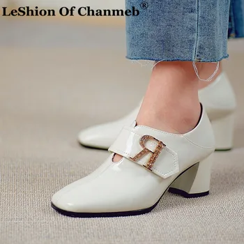 

2020 New Fashion Women Pumps Patent Cow Leather Crystal Party Wedding Shoes Women's Ladies Heels for Spring Autummn Office Shoe