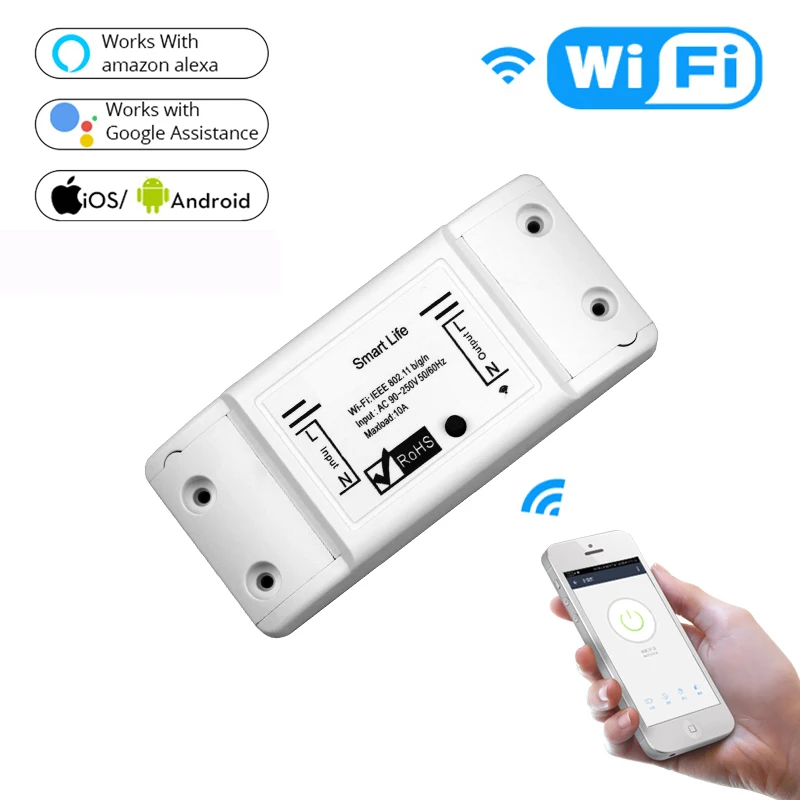 light switch wireless DIY WiFi Smart Light Switch Universal Breaker Timer Wireless Remote Control Works with Alexa Google Home Smart Home motion sensing light switch Wall Switches