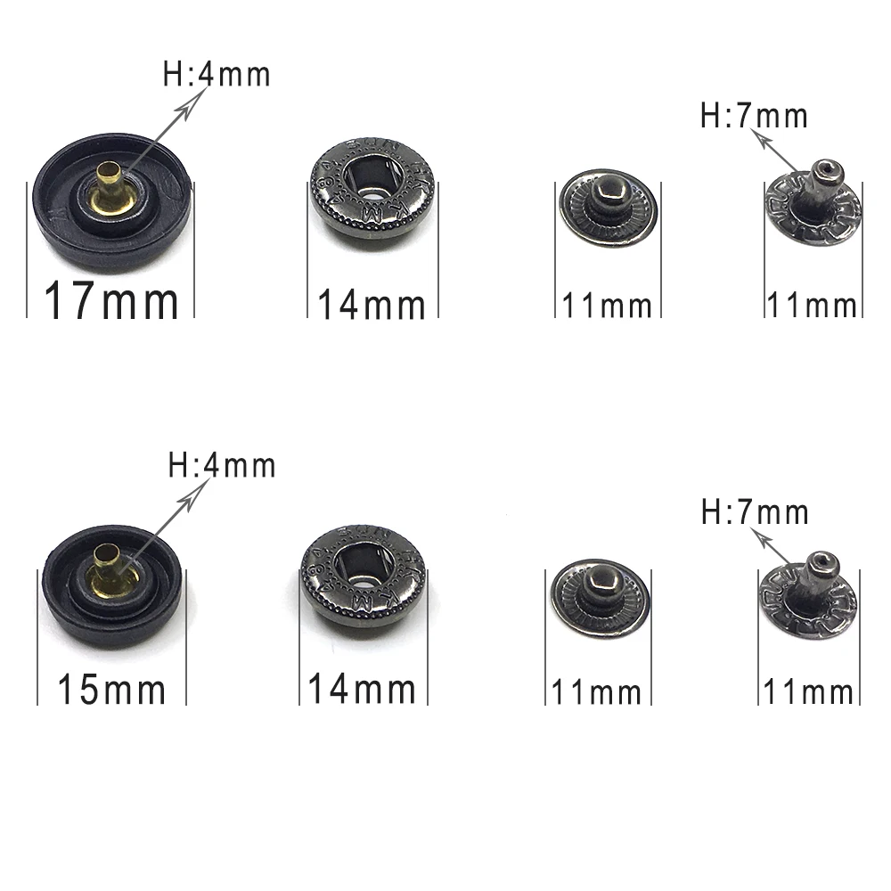 50sets Snaps top cover Black and white nylon material Buttons Plastic snaps button Rivet Button accessories T3T5 T8 button 3
