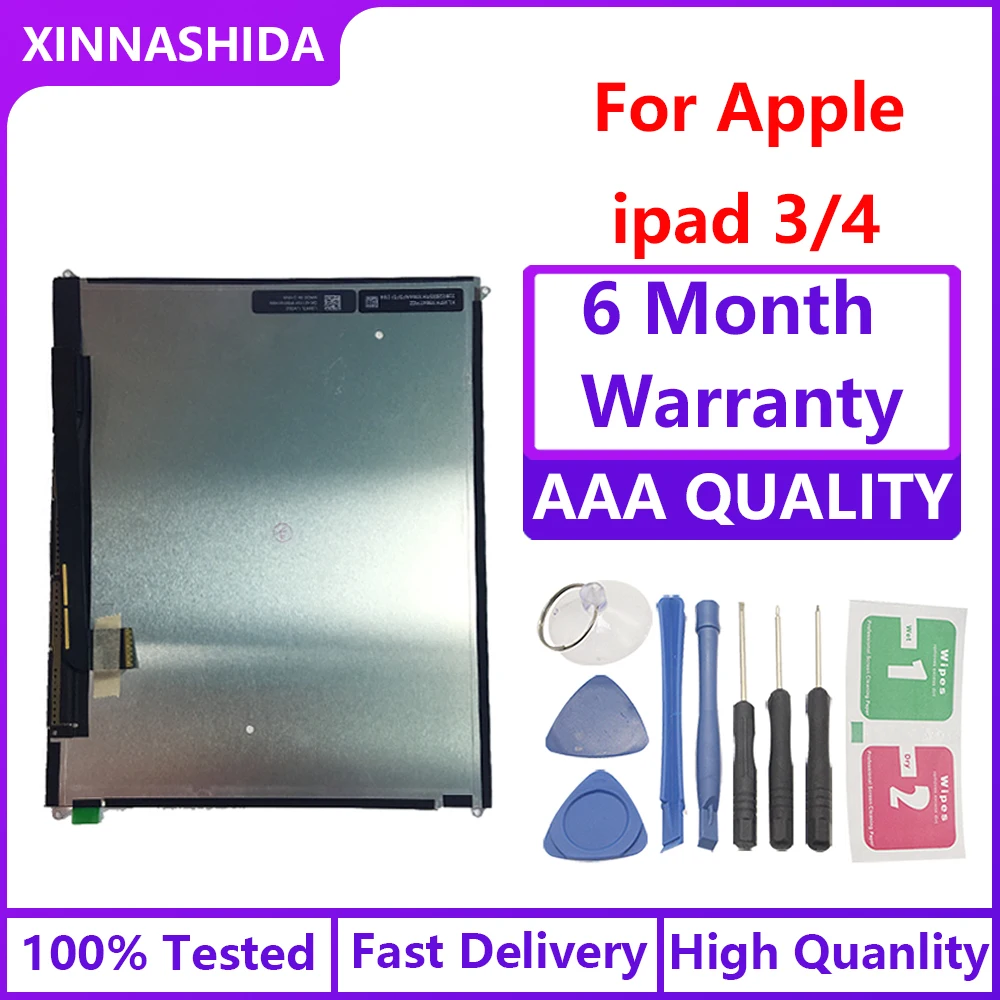 Новый протестированный ЖК-дисплей для iPad 3 4 3-й 4-й внутренний экран планшета iPad3