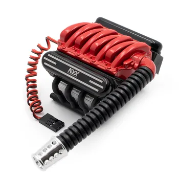 

V8 Engine Cover Heatsink 36mm Motor Radiator with Cooling Fan Cooler for Axial 1/10 SCX10 II TRX4 RC Car Parts Accessories