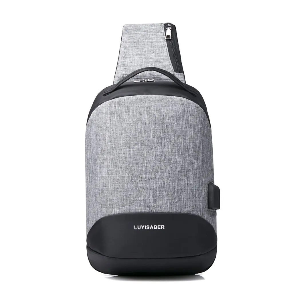 

Multifunction Crossbody Bags Men USB Charging Chest Bag Casual Nylon Short Trip Messengers Chest Bag Single Shoulder Bag