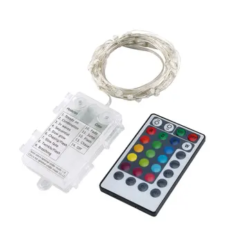 

Led Light String Three Lines Remote Control 50Led Copper Wire Lamp Rgb Decoration For Christmas Wedding Holida