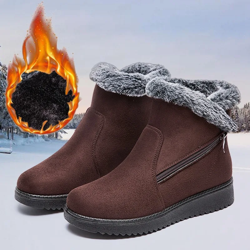 

Winter snow boots 2019 ladies winter shoes zipper warm plush suitable for cold winter fashion brand ladies boots ankle Botas