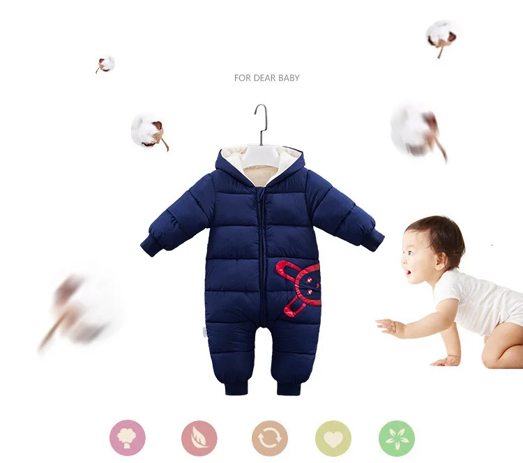 2020 Overalls Winter Jumpsuit Baby Newborn Plus velvet snowsuit Snow Wear Coat Boy Warm Romper down Cotton Girl clothes Bodysuit