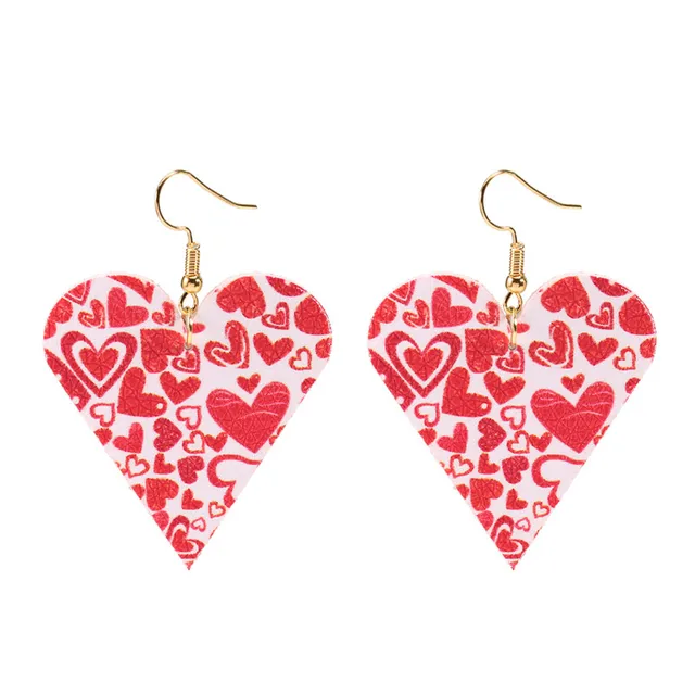Love Heart Pendant Hollow Pu Leather Earrings New Dangle Earrings for women Valentine's Day Gift Wholesale valentine earrings T2195WAX60