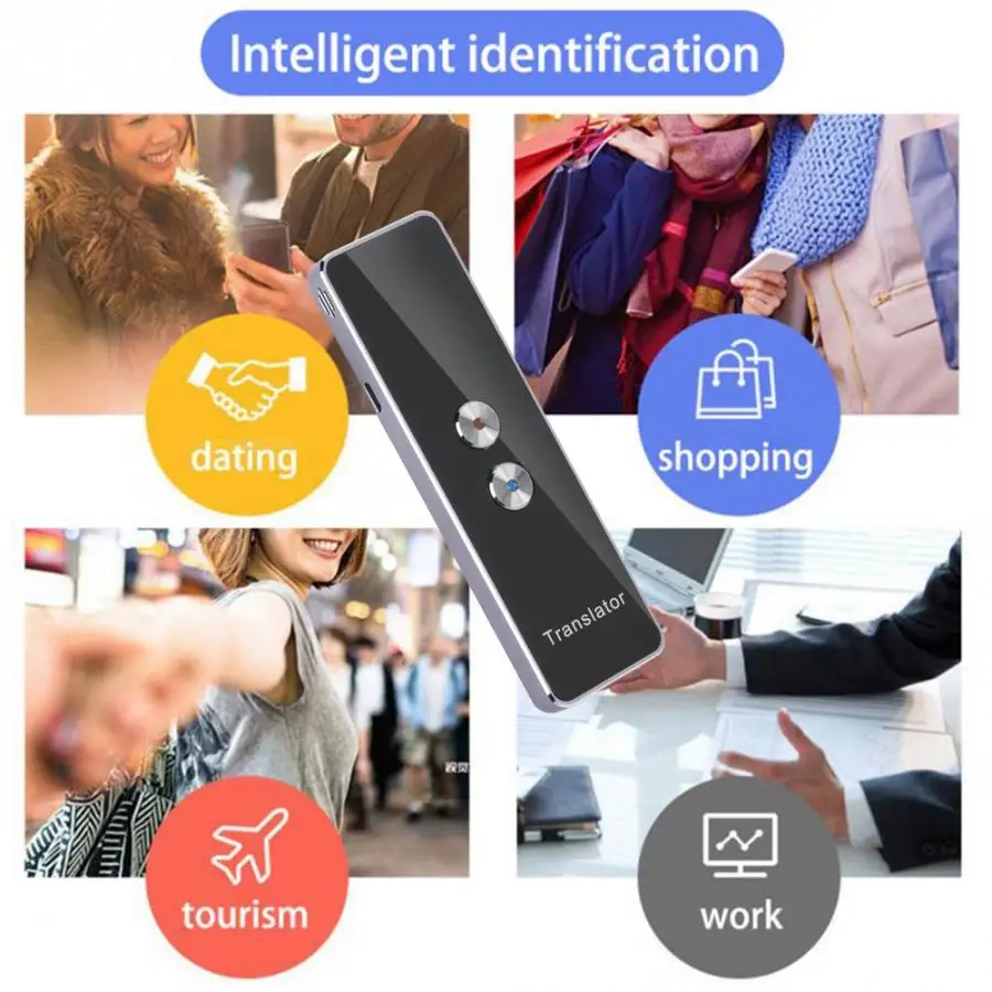 Переводчик портативный 2,4G Смарт Bluetooth карманный переводчик в режиме реального времени речевой многоязычный переводчик фиолетовый мгновенный перевод