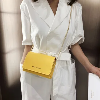 

Messenger Bags 2020 Chain Crossbody Bags for Women Trendy Casual Black Yellow Solid Spring Leather Mujer Small Bolsas BWB14406-4