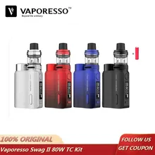 Предварительный заказ Vaporesso Swag 2 80 Вт Комплект 18650 TC коробка мод с 3,5 мл NRG ПЭ бак GT Ccell& сетка катушка AXON чип VS Gen Kit