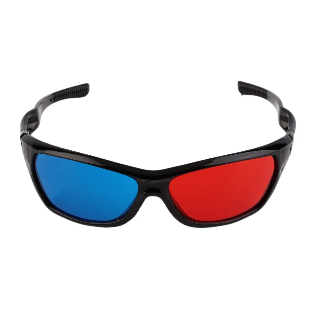 2017 New Universal 3D Plastic Glasses Black Frame Red Blue 3D Visoin Glass For Dimensional Anaglyph Movie Game DVD Video TV