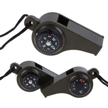 3 в 1 аварийного выживания снаряжение Кемпинг Пешие Прогулки свисток с компасом и термометром